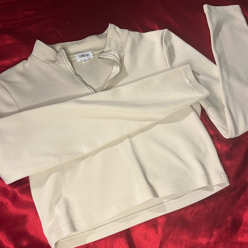 Cream Long Sleeve Top
